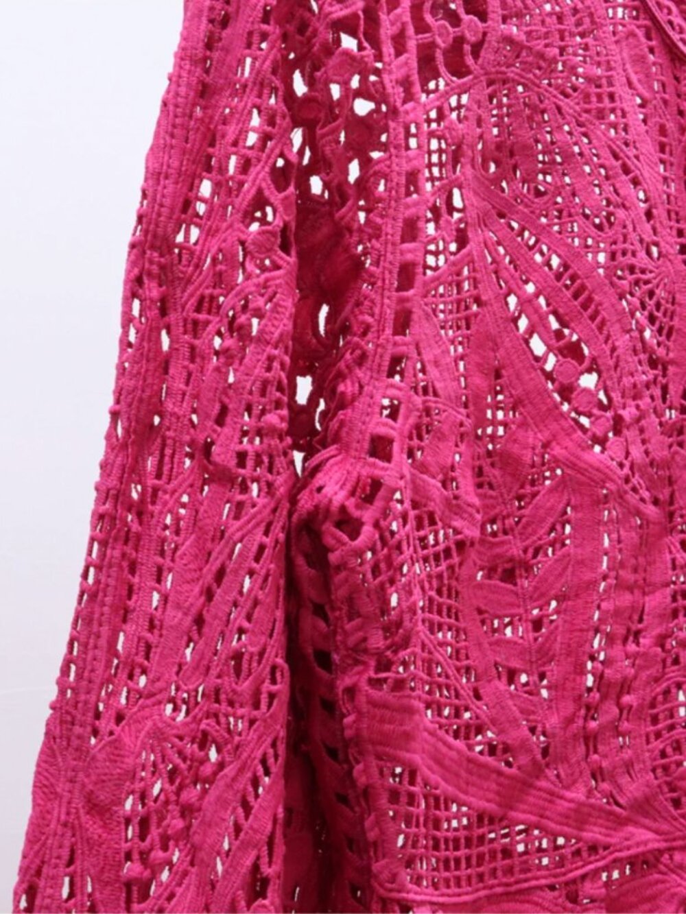 BEST FARM Rio Pink Guipire Maxi Dress XS/M Vacation Cocktail Party - Picture 6 of 10